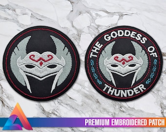 Lady Thor Goddess of Thunder Helmet Embroidered Iron-on Patch