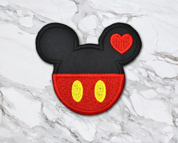 Mickey Mouse Heart Iron-on Sew-on Embroidered Patch, Custom Patch