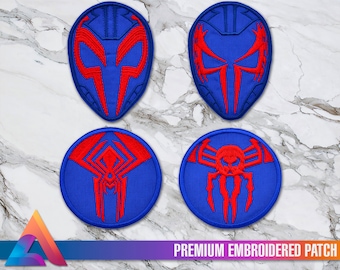 Spider-man 2099 Head Mask - Chest Logo Iron-On Embroidered Patch