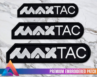 MAX-TAC Embroidered Patch – Cyberpunk Inspired Tactical Division (Iron-On or Hook Fastener)