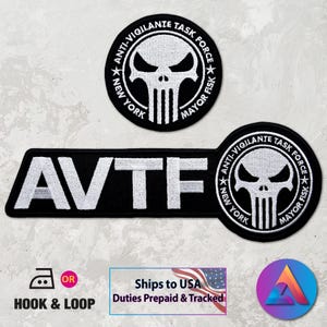 Custom Anti-Vigilante Task Force Embroidered Patch, Daredevil Born Again Cosplay, Iron-On or Hook Fastener, USA Shipping - Duties Prepaid