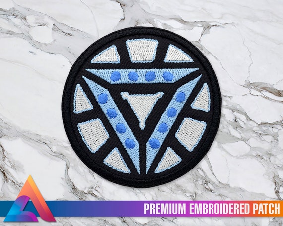 Iron Man Tony Stark Chest Arc Reactor Emblem Iron-on Embroidered Patch 