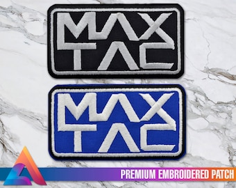 MAX-TAC Maximum Force Tactical Division - Embroidered Iron-on Patch - Cyberpunk Inspired