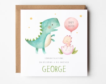 Personalised Big Brother card with name | New Baby brother | New Baby Sister