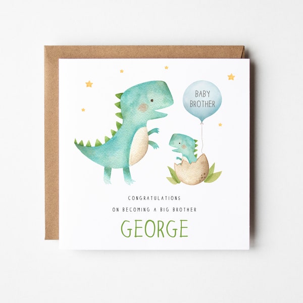 Personalised Big Brother card with name | New Baby brother | New Baby Sister