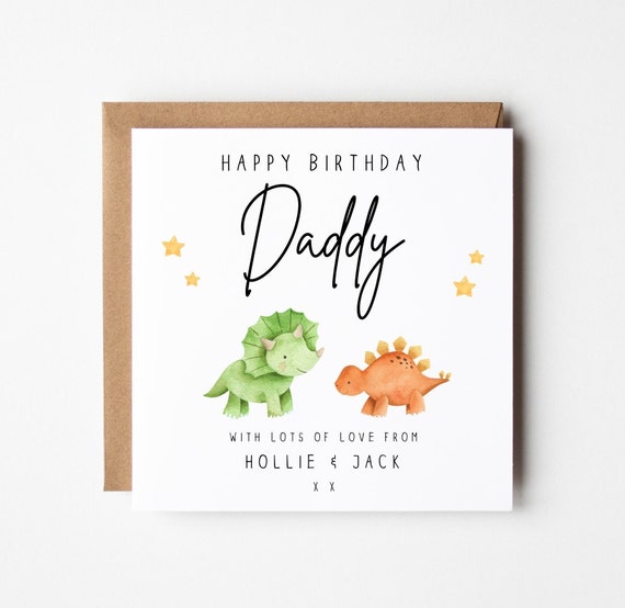 Birthday card Daddy from the kids personalised | Dinosaur | Dad | Grandad | Rawsome | Personalised