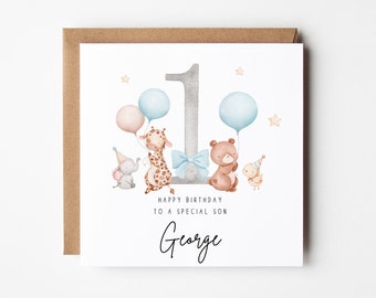 Personalised 1st Birthday Card | Son, Grandson, Nephew