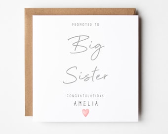 Personalised Big Sister Card | New Baby Congratulations