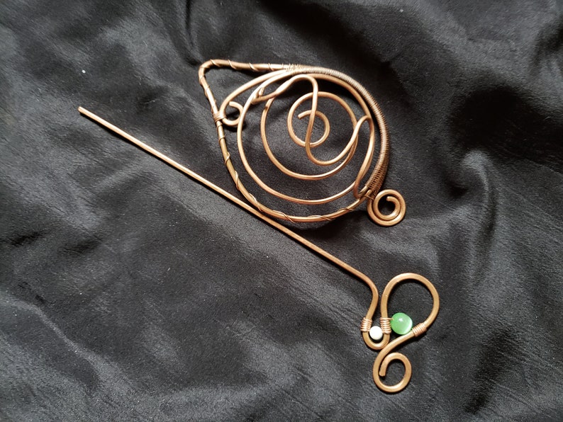 Copper Bun Holder and stick\\ Copper wire Bun Holder\\ Copper hair barrette with pin\\ Leaf bun maker and hair stick\\ bun cage with Hair pin