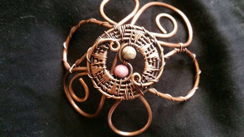 Celtic Flower Bun Holder\\ bun Cage\\ Wire Bun holder\\ Hair stick\\ Copper Hair slide and stick\\ Bun Cadge\\ copper Bun Maker\\ Hair Accessory