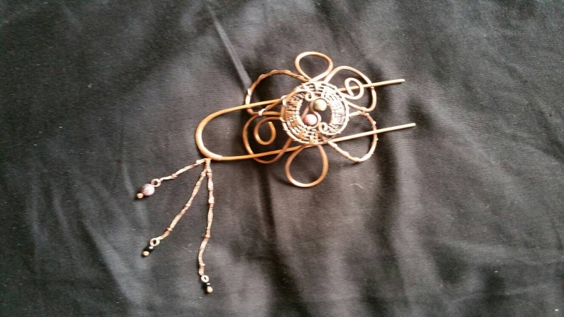 Celtic Flower Bun Holder\\ bun Cage\\ Wire Bun holder\\ Hair stick\\ Copper Hair slide and stick\\ Bun Cadge\\ copper Bun Maker\\ Hair Accessory