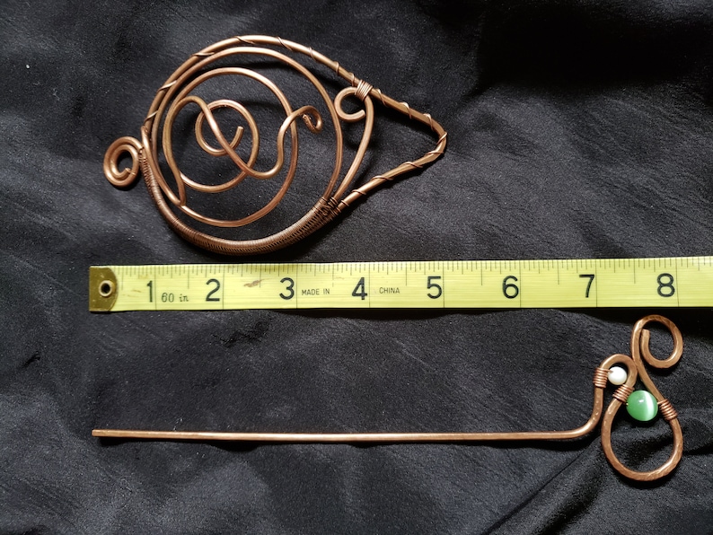 Copper Bun Holder and stick\\ Copper wire Bun Holder\\ Copper hair barrette with pin\\ Leaf bun maker and hair stick\\ bun cage with Hair pin
