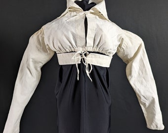 RARE & Unusual Regency Antique Fashion 1800s / 1820s / 1820s Child's Spencer Jacket , Matching Pelerine And Over Sleeves