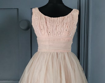 Kitsch 1960s Pink Babydoll Dress With Plastic Trim - Blanes London