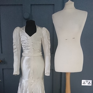 Rare Diminutive 1930s Art Deco Wedding Dress True Vintage Fashion image 1