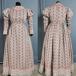 Vintage Reproduction 1820s / Regency Style Paisley Print Dress - Cranston Schwartz Liebman Fabric - Cottagecore