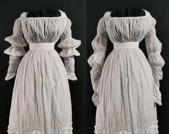 RARE & Exquisite Victorian / Georgian Antique 1830s Girls Embroidered / Broderie Anglaise Summer Dress