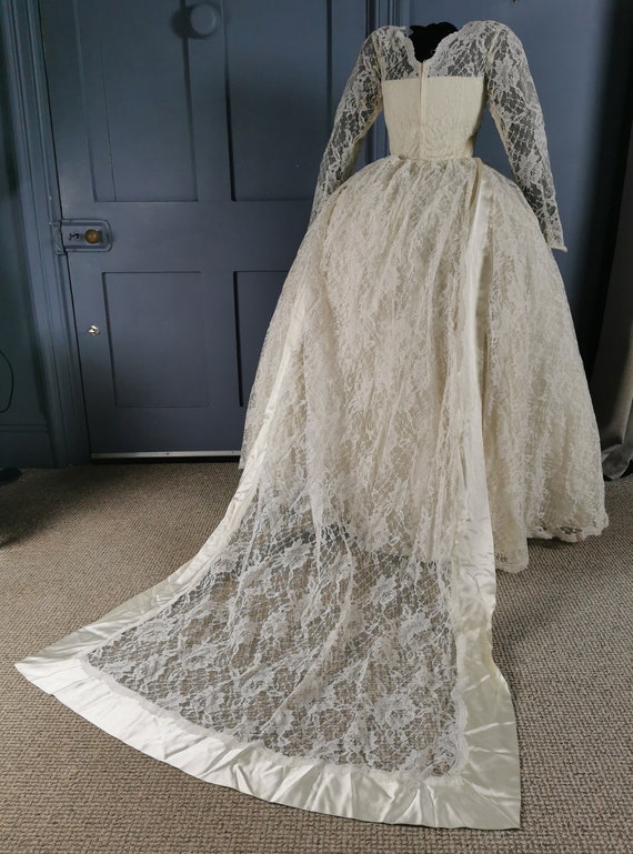 1950s lace cheap wedding dress