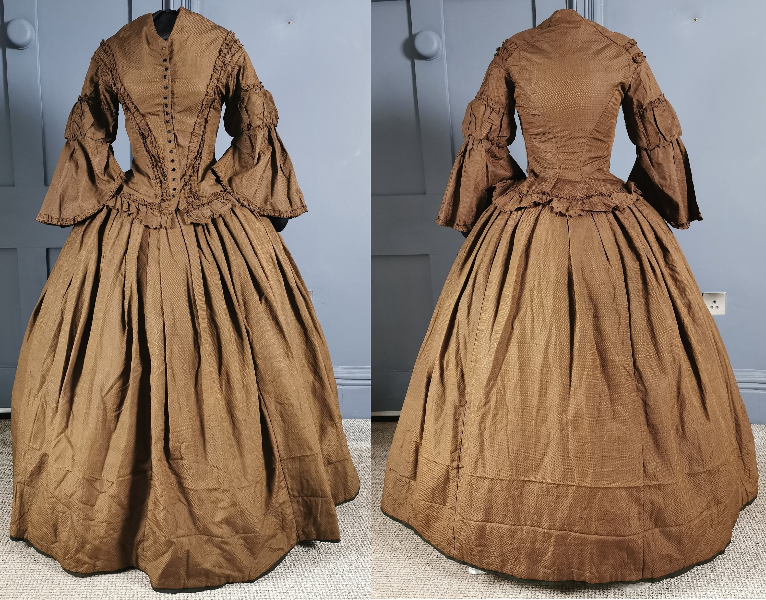 ビクトリア朝のアンティーク 1850 年代 パゴダ スリーブ ビクトリア朝のアンティーク 1850 年代 パゴダ スリーブ