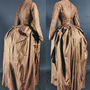 Stylish Victorian Antique 1880s Beaded Bustle Day dress image 6