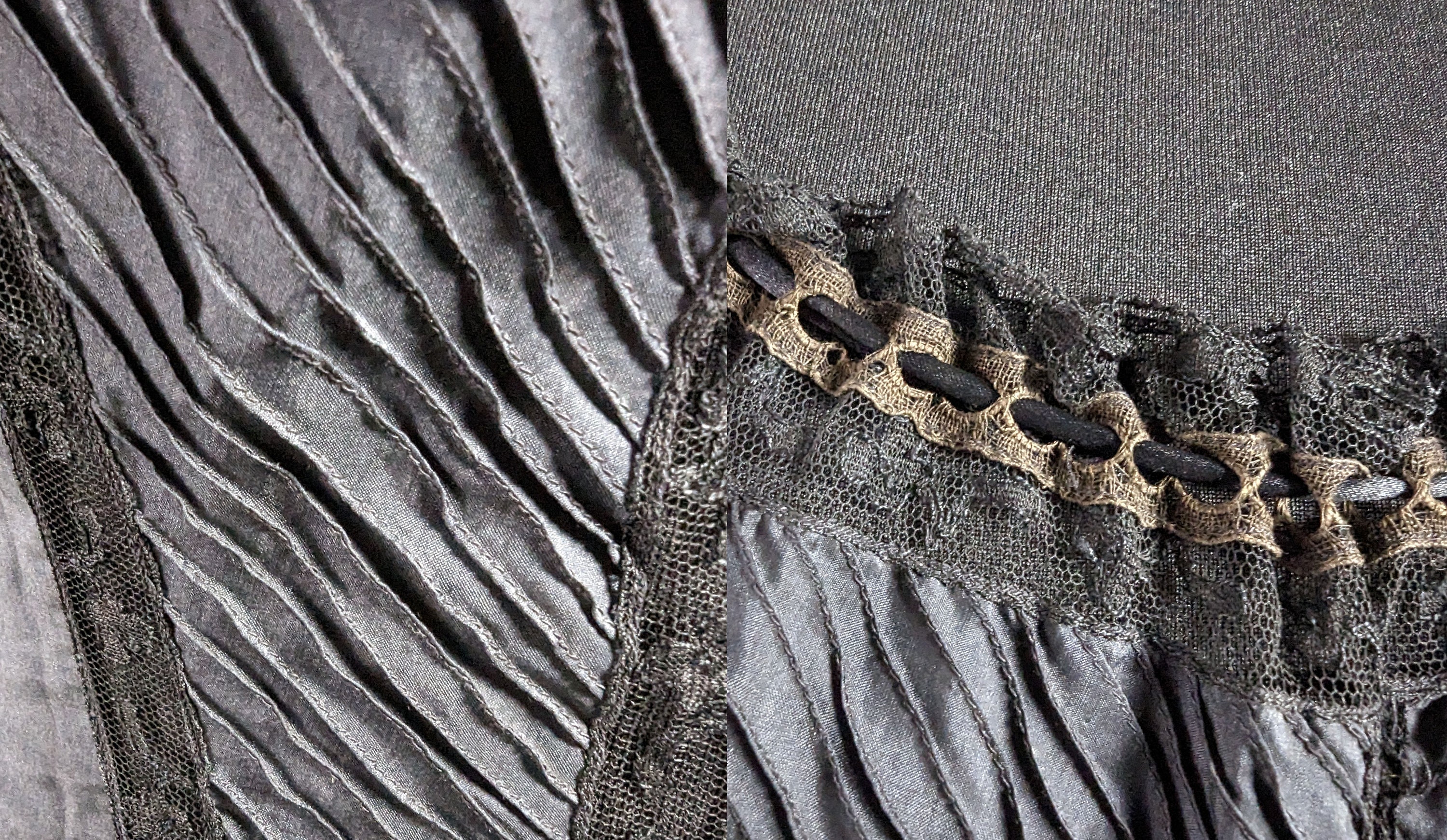 Edwardian / Post Edwardian Antique Fashion Underwear Black Silk ...