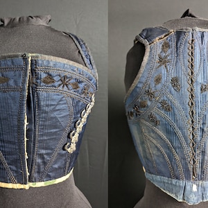 RARE 18th / 19th Century Antique Fashion European Regional / Traditional Dress Bodice / Stays / Corset