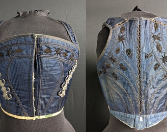 RARE 18th / 19th Century Antique Fashion European Regional / Traditional Dress Bodice / Stays / Corset
