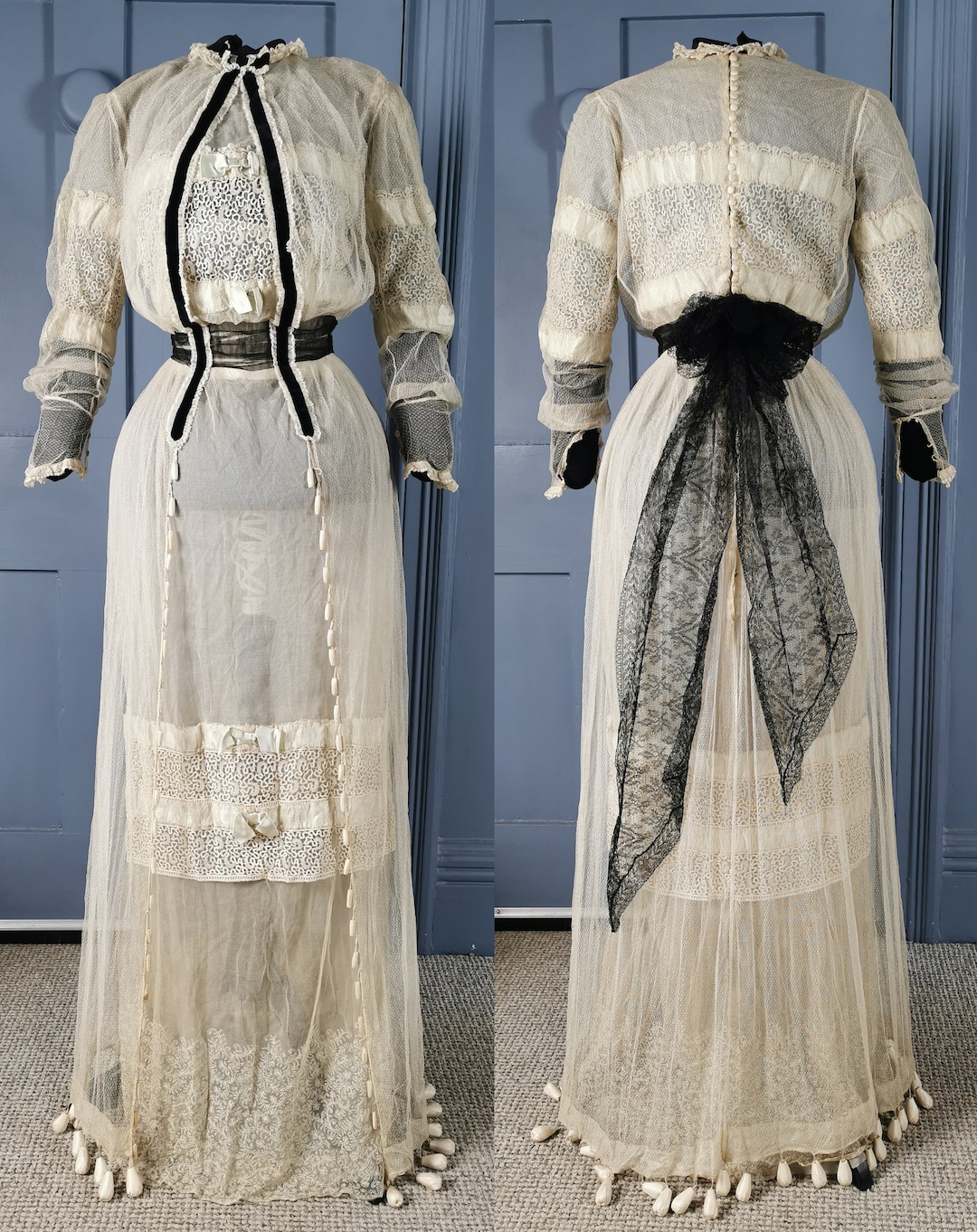 Exquisite Late Edwardian / C. 1910 Lace Summer Dress