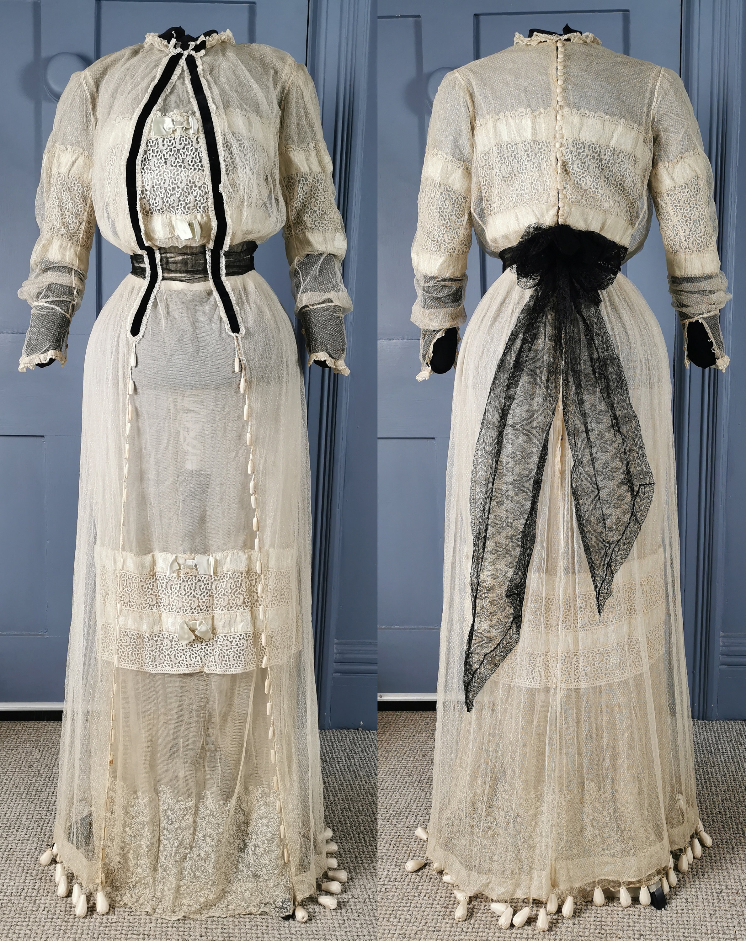 Exquisite Late Edwardian / C. 1910 Lace Summer Dress Exquisite Late Edwardian / C. 1910 Lace Summer Dress