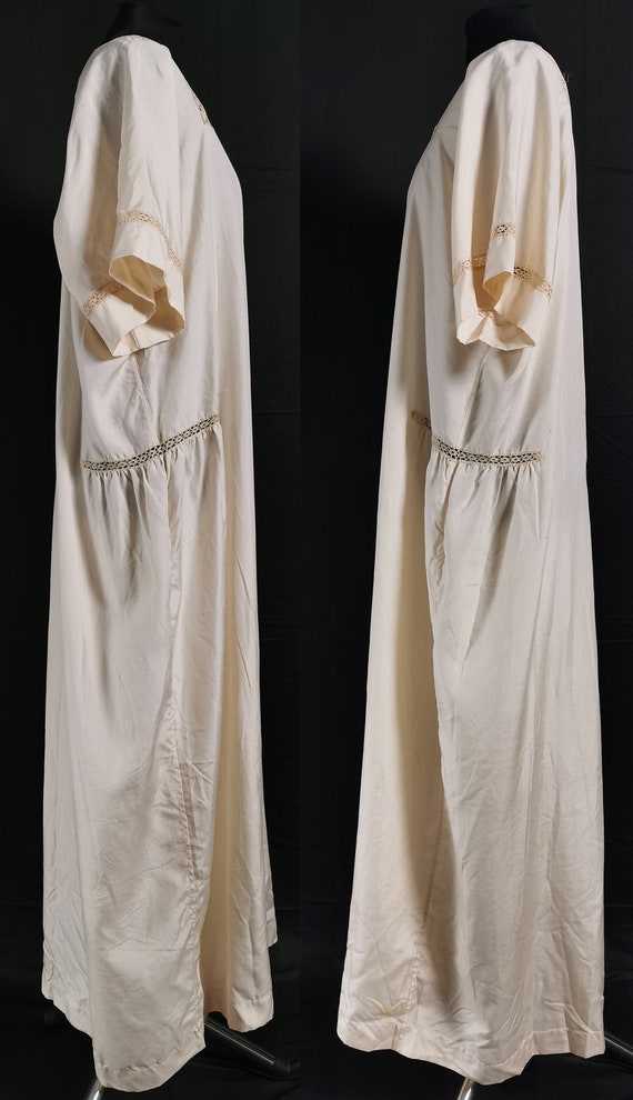 Antique 1910s / 1920s Silk ? Negligee / Nightgown… - image 4
