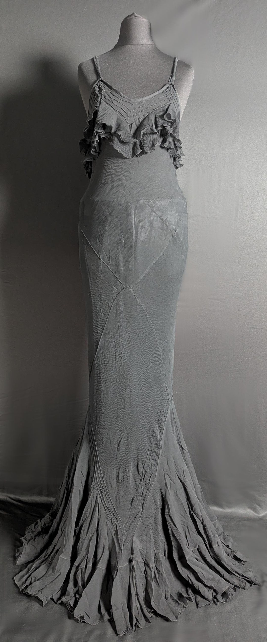 Stunning Vintage Fashion 1930s Black Sheer Silk Art Deco Evening Dress ...