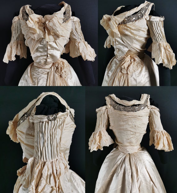 Exquisite Victorian Antique Fashion 1890s Wedding… - image 3