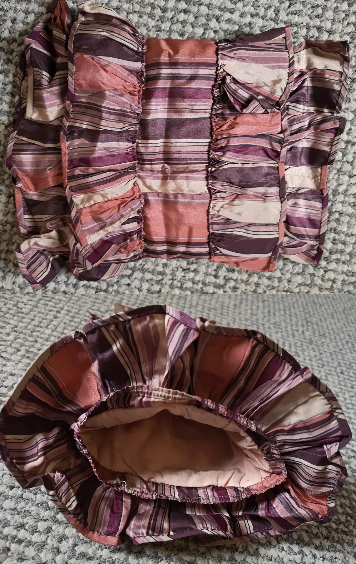 Stunning 1860s / Civil War Era Striped Silk Crinoline Skirt image 6