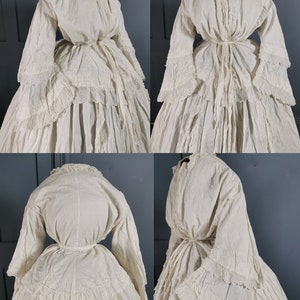 Victorian Antique 1850s Crinoline Morning Robe / Wrapper image 3