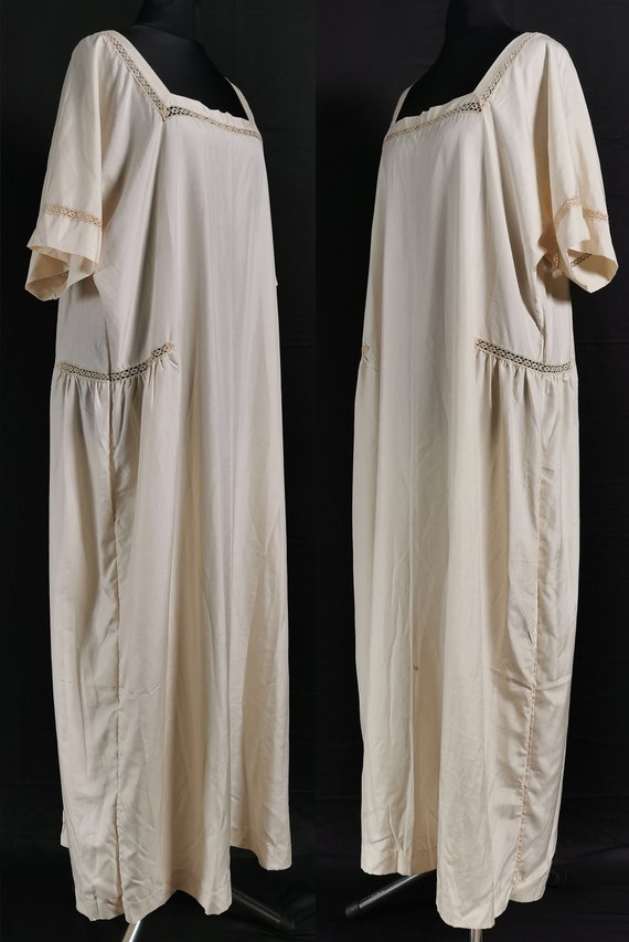Antique 1910s / 1920s Silk ? Negligee / Nightgown… - image 2