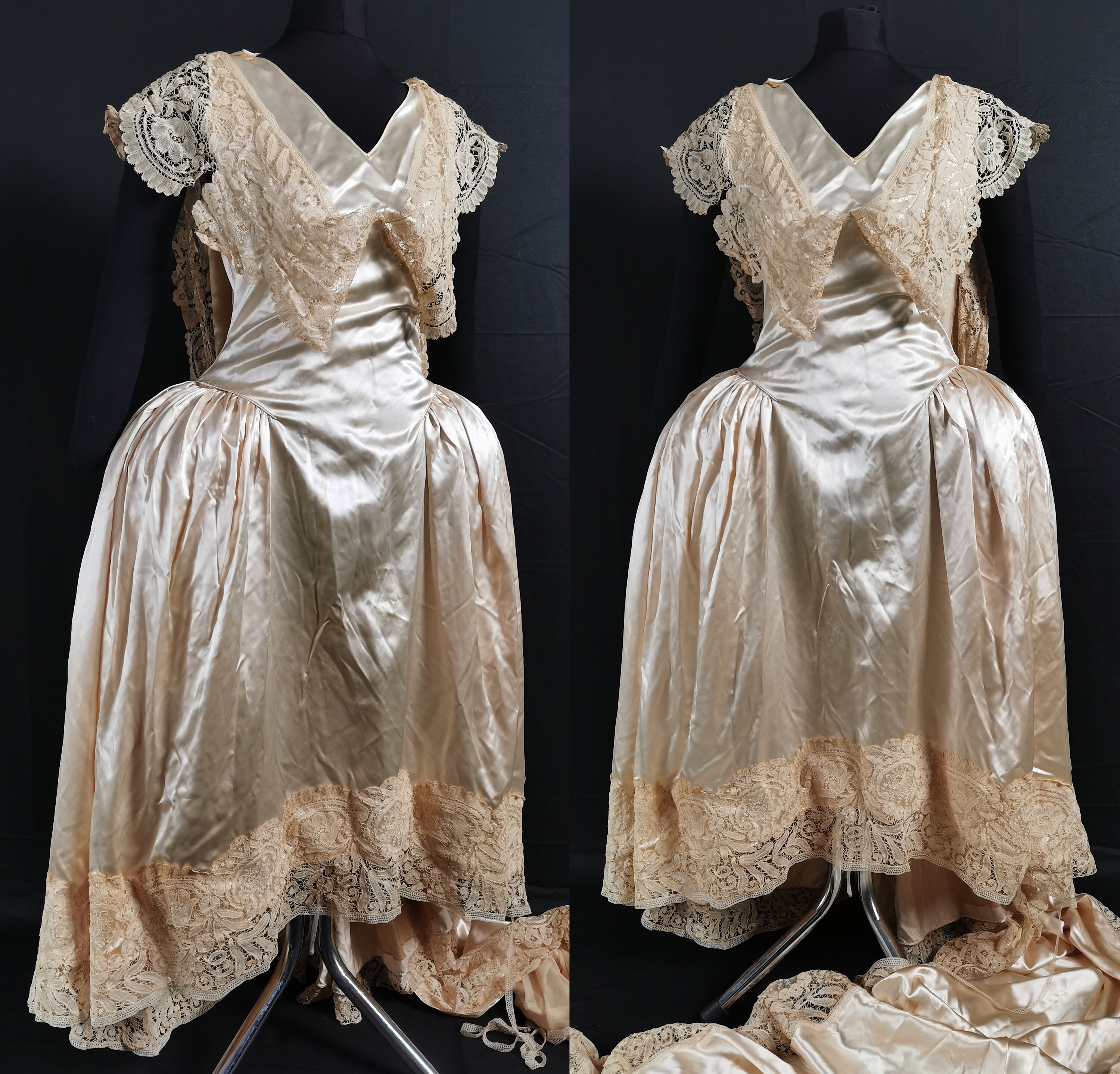 Spectacular Antique 1920s Robe De Style Flapper Wedding Dress - Mixed ...