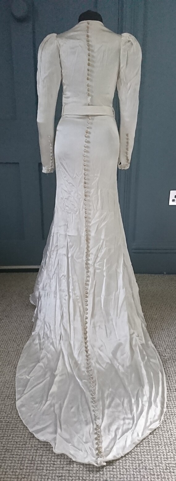 Rare Diminutive 1930s Art Deco Wedding Dress - Tr… - image 7