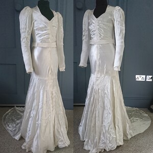 Rare Diminutive 1930s Art Deco Wedding Dress True Vintage Fashion image 3