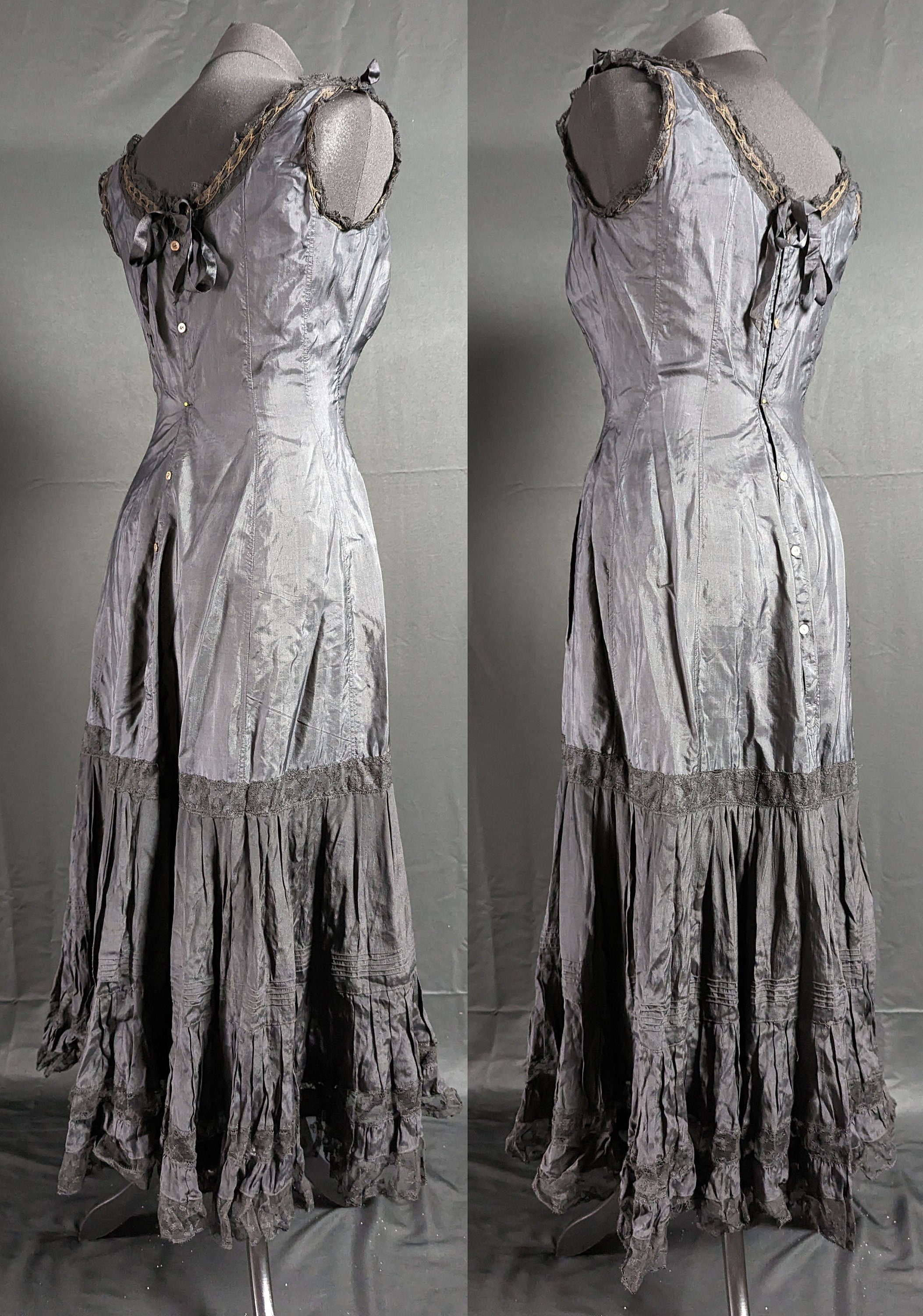 Edwardian / Post Edwardian Antique Fashion Underwear Black Silk ...