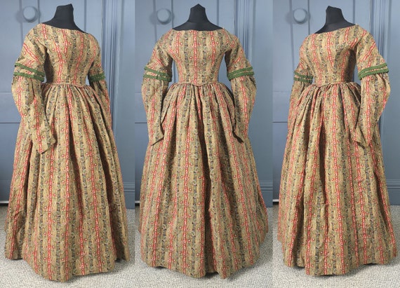 RARE 1830s Paisley Print Day Dress Late Georgian Early Victorian Romantic Era Antique Fashion Etsy UK
