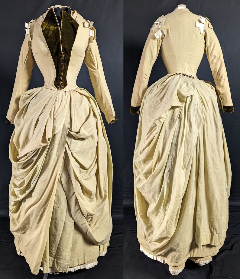 Superb Victorian Antique Fashion 1880s Draped Bustle Dress - Etsy