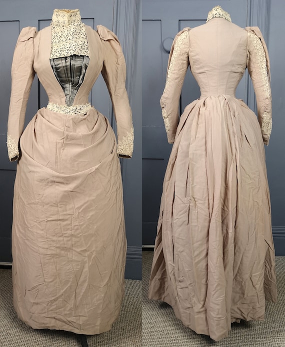 Elegant Almost Pristine Late 10s Bustle Dress With Lace Etsy Elegant Almost Pristine Late 10s Bustle Dress With Lace Etsy