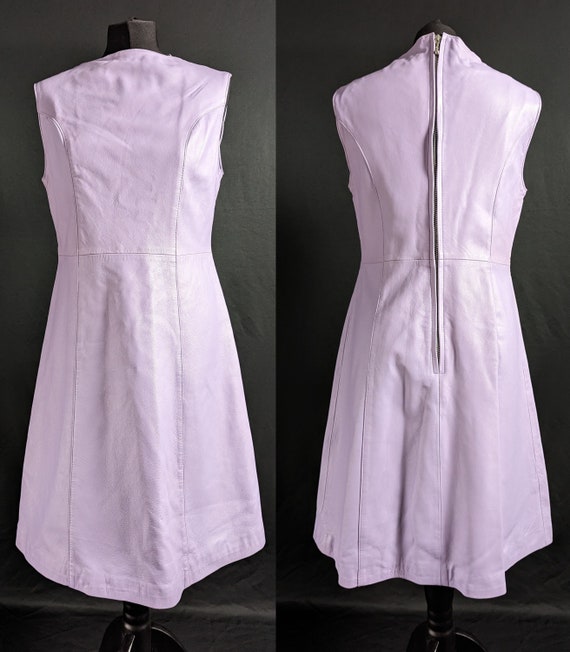 Vintage Mod / 1960s Style Purple Leather Dress ' Mordex '
