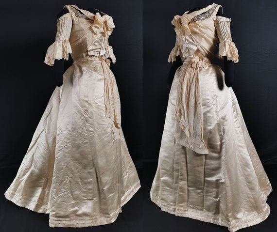 Exquisite Victorian Antique Fashion 1890s Wedding… - image 2