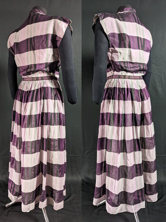 Stylish Vintage 1950s Striped / Checked Party Dre… - image 7