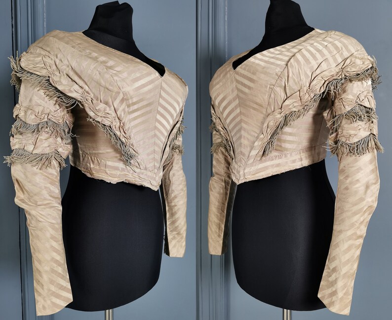 Antique Victorian Stripe Tulle Bodice Top
