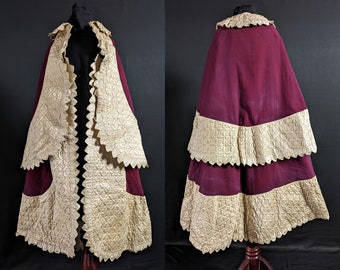 Regal 19th / Early 20th Century Century / Victorian / Edwardian Antique Child's / Baby's Quilted Presentation / Christening Cape