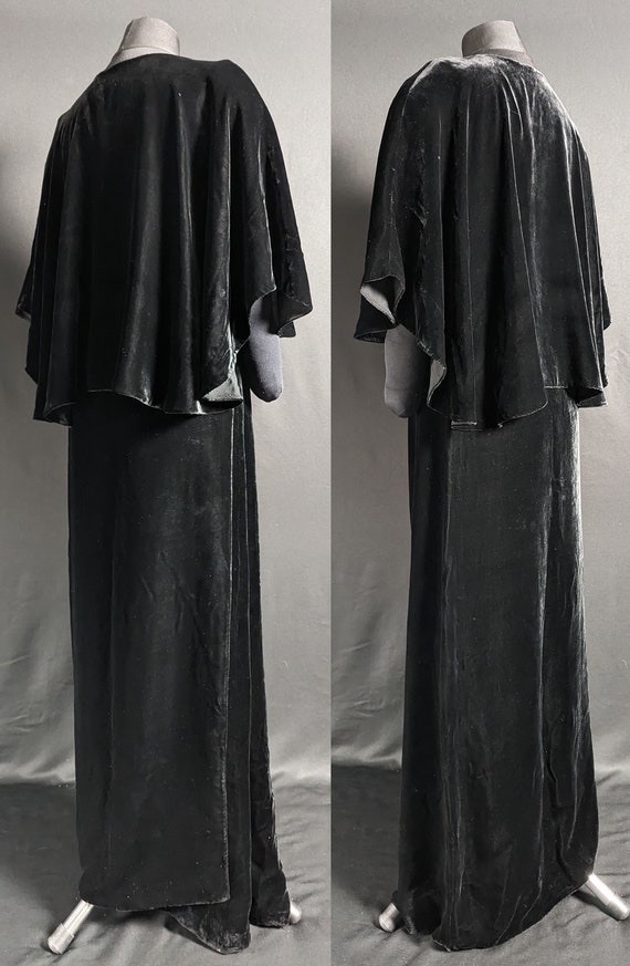 Vintage Fashion 1930s Art Deco Velvet Wrap Evenin… - image 4