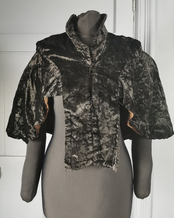 Stylish Vintage 1930s Victorian Style Velvet Eveni
