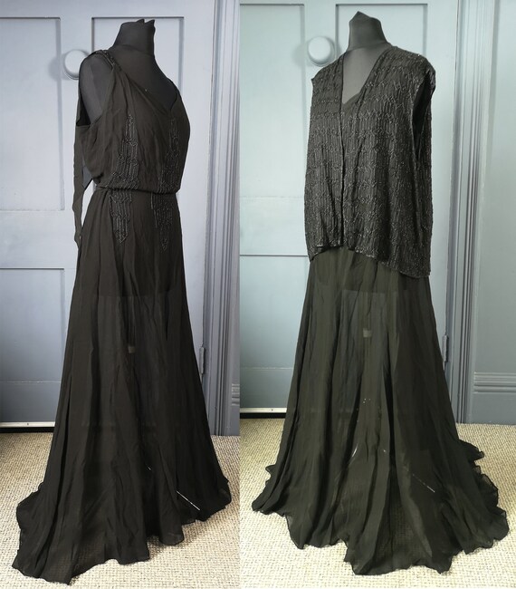 Sensational 1920s / 1930s Transitional Beaded Silk